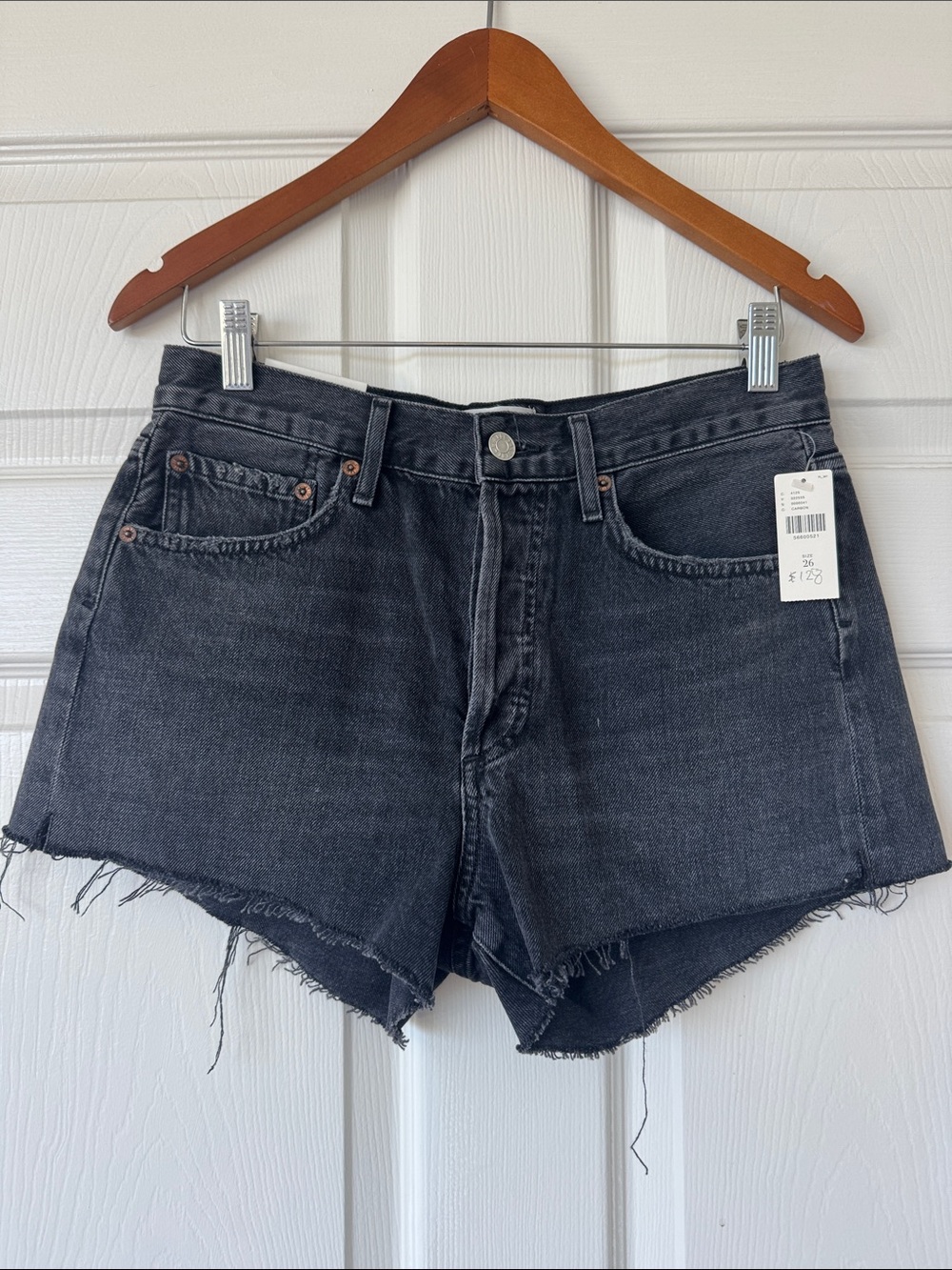 Agolde Black Parker Denim Shorts